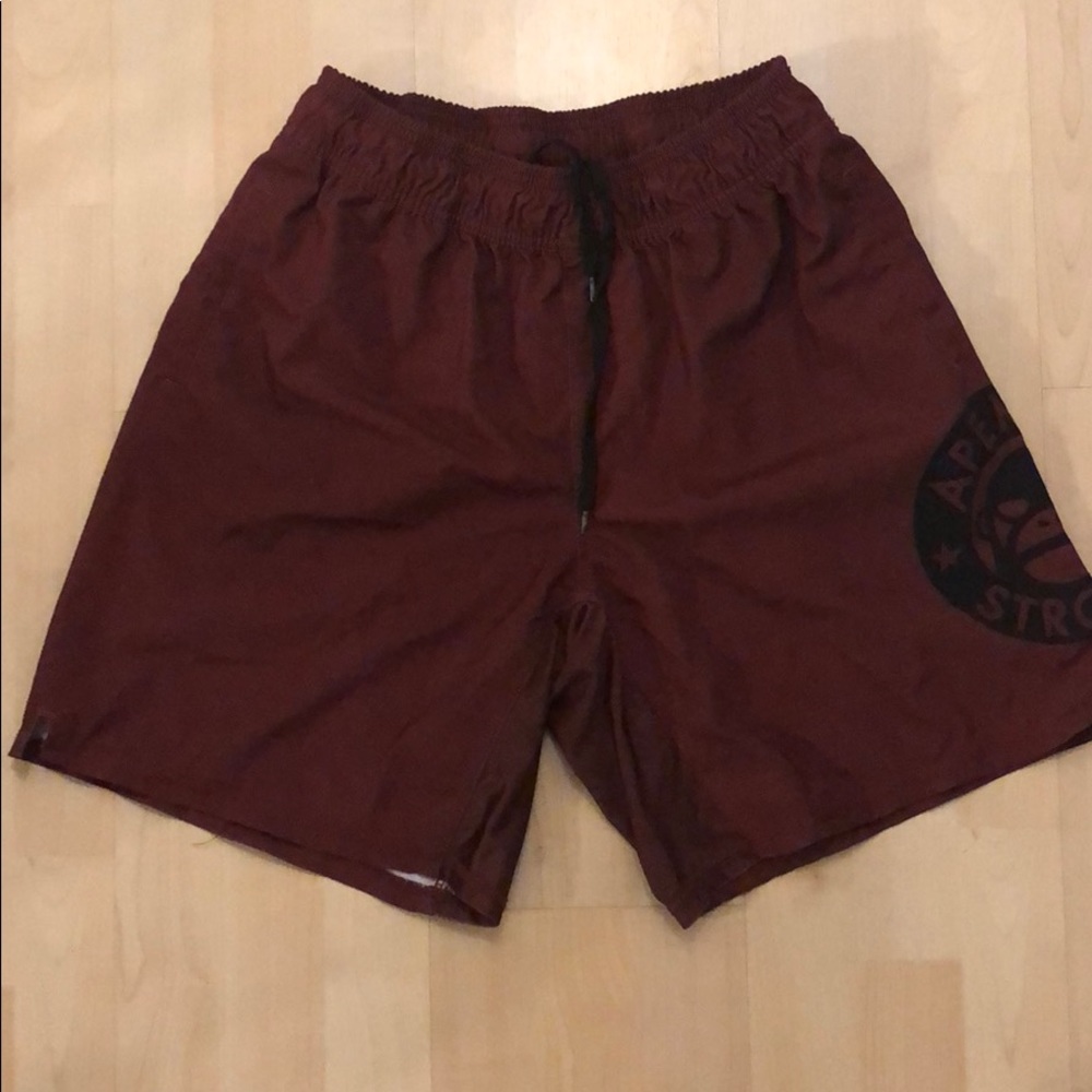Apeman Strong Fight Shorts Maroon Waist Size 34
